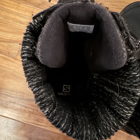 Salomon Women’s Hime Mid Leather Insulated Winter Snow Boots Sz 9 Grey Outdoors - Picture 9 of 10